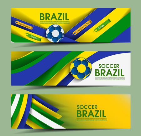 Set of Football Event Banner Header Ad Template Design.のイラスト素材