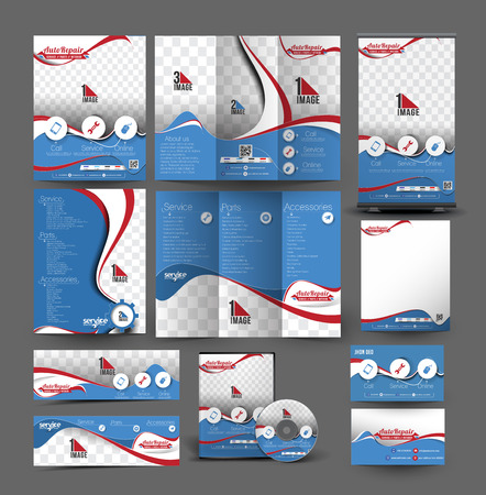 Automobile Center Business Stationery Templateのイラスト素材
