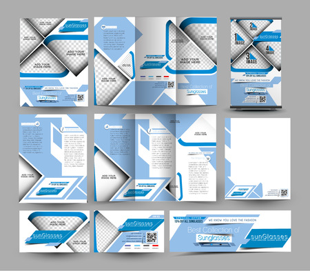 Sunglasses Store Business Stationery Set Template.のイラスト素材