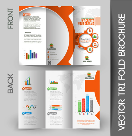 Corporate Business Tri-Fold Mock up & Brochure Designのイラスト素材