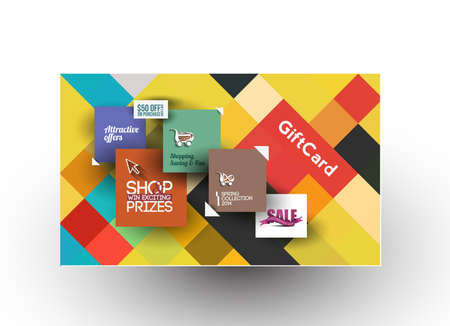 Set of Beautiful gift card Design.のイラスト素材