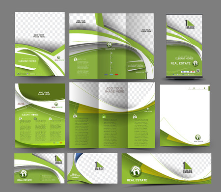 Interior Designer Business Stationery Set Templateのイラスト素材