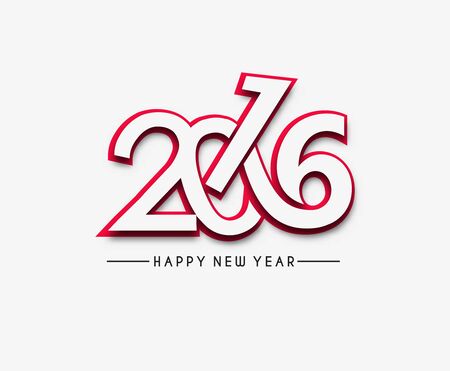 Happy new year 2016 Text Designのイラスト素材