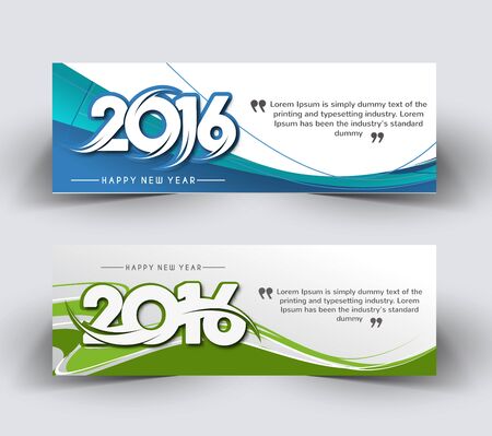 New year 2016 website header and banner set with presents.のイラスト素材