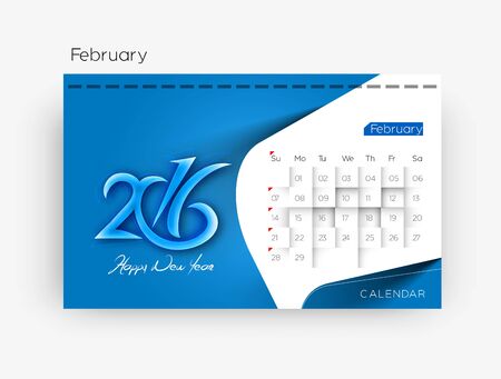 Happy new year 2016 Calendar Design, Vector Illustrationのイラスト素材