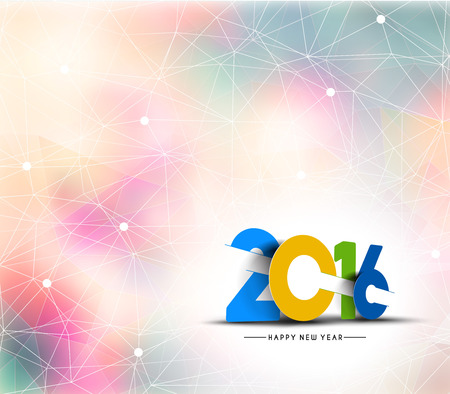 Happy new year 2016 Text Design, vector Illustration.のイラスト素材