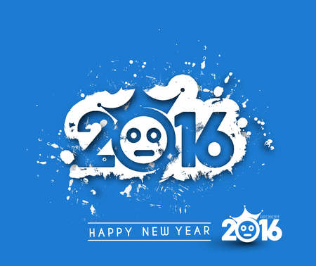 Happy new year 2016 Text Design, vector Illustration.のイラスト素材
