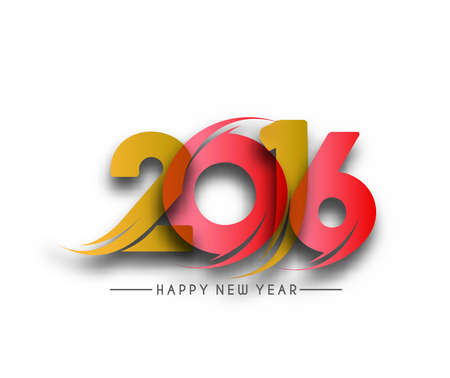 Happy new year 2016 Text Design, vector Illustration.