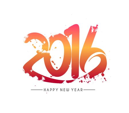 Happy new year 2016 Text Design, vector Illustration.のイラスト素材