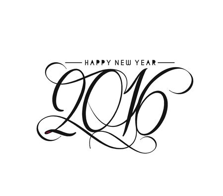 Happy new year 2016 Text Design, vector Illustration.のイラスト素材