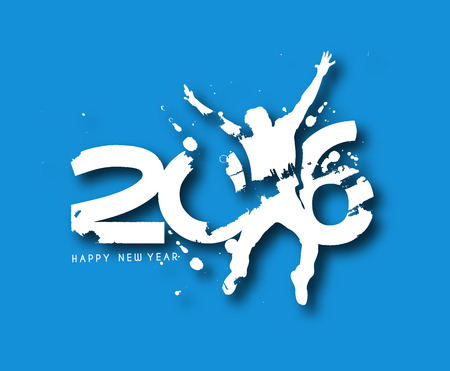Happy new year 2016 Text Design, vector Illustration.のイラスト素材