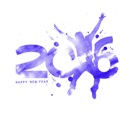Happy new year 2016 Text Design, vector Illustration.