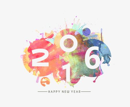Happy new year 2016 Text Design, vector Illustration.のイラスト素材