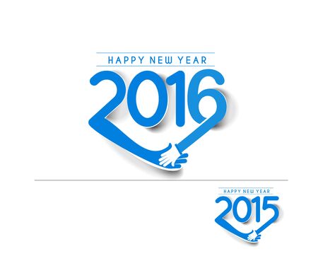 Happy new year 2016 Text Design, vector Illustration.のイラスト素材