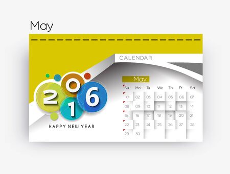 Happy new year 2016 Calendar Design, Vector Illustrationのイラスト素材