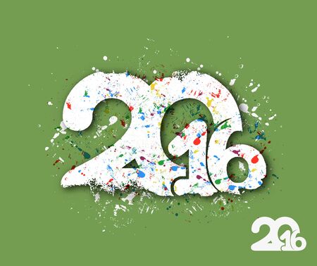 Happy new year 2016 Text Design, vector Illustration.のイラスト素材