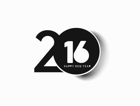 Happy new year 2016 Text Design, vector Illustration.