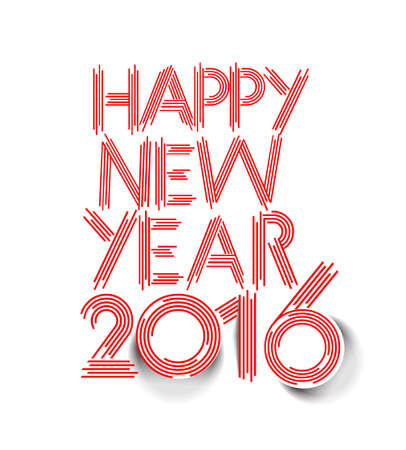 Happy new year 2016 Text Design, Vector Illustration.のイラスト素材
