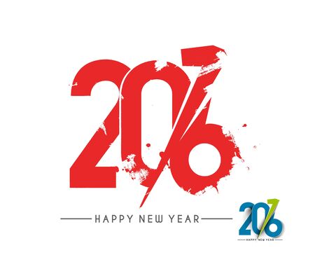 Happy new year 2016 Text Design, vector Illustration.のイラスト素材