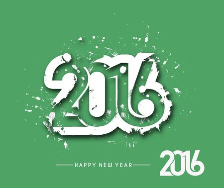 Happy new year 2016 Text Design, vector Illustration.のイラスト素材