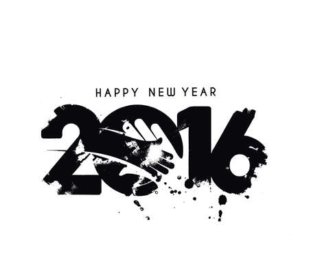 Happy new year 2016 Text Design, vector Illustration.