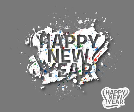 Happy new year 2016 Text Design, vector Illustration.のイラスト素材