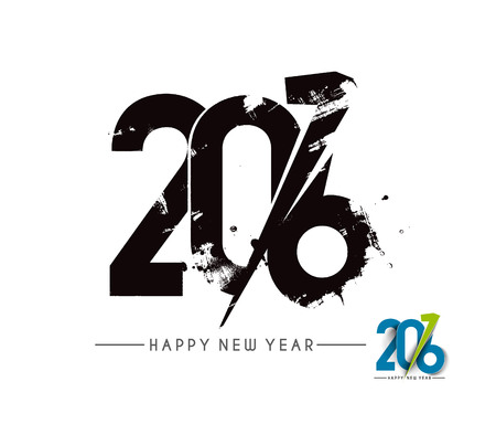 Happy new year 2016 Text Design, vector Illustration.