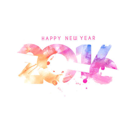 Happy new year 2016 Text Design, vector Illustration.