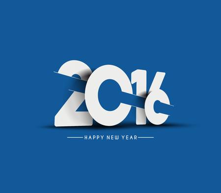 Happy new year 2016 Text Design, vector Illustration.
