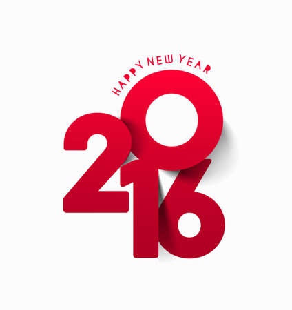 Happy new year 2016 Text Design, vector Illustration.のイラスト素材