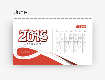 Happy new year 2016 Calendar Design, Vector Illustrationのイラスト素材