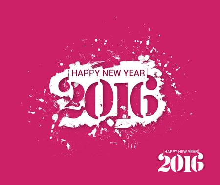 Happy new year 2016 Text Design, vector Illustration.のイラスト素材
