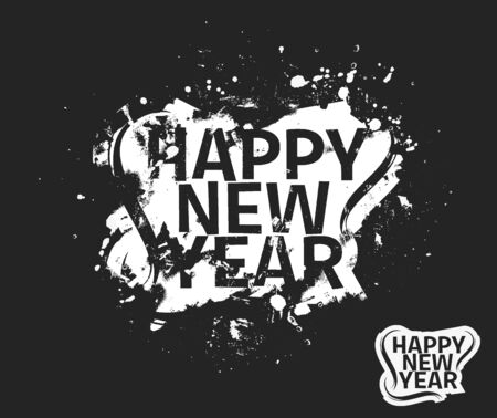 Happy new year 2016 Grunge Text Design.のイラスト素材