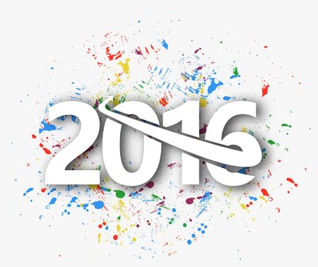 Happy new year 2016 Text Design, vector Illustration.