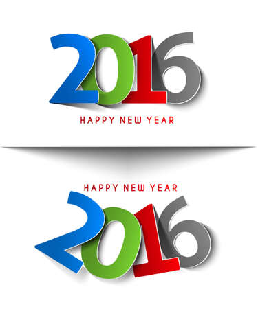 Happy new year 2016 Text Designのイラスト素材