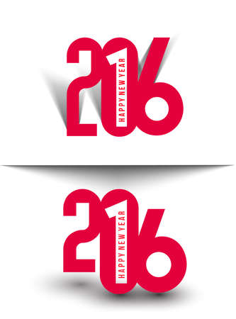 Happy new year 2016 Text Designのイラスト素材