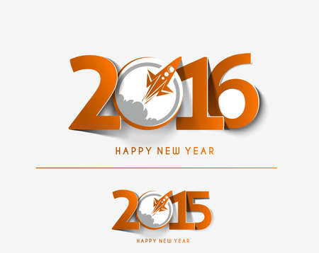 Happy new year 2016 Text Designのイラスト素材