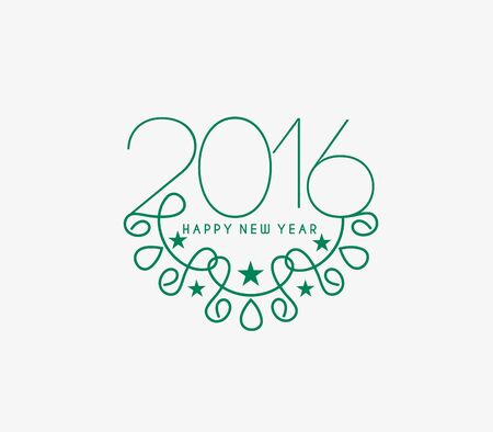 Happy new year 2016 Text Designのイラスト素材