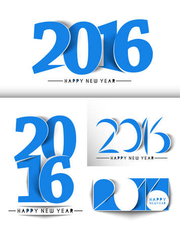 Happy new year 2016 Text Designのイラスト素材