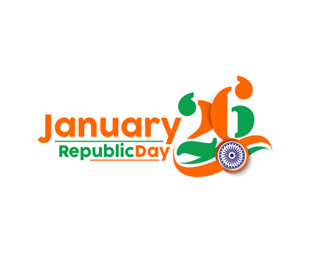 Indian Republic day concept with text 26 January.のイラスト素材