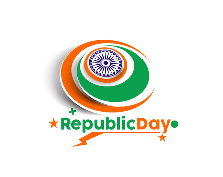Indian Republic day concept with text 26 January.のイラスト素材