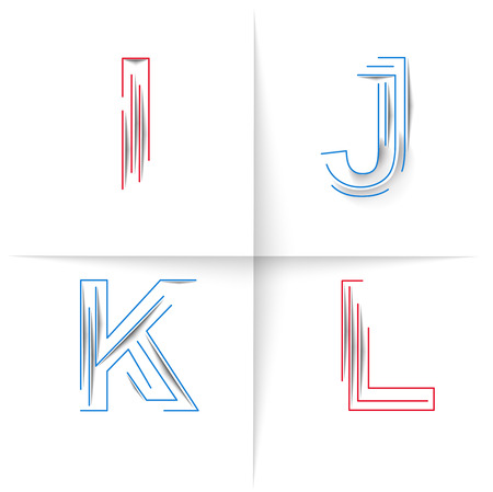Creative Graphic Alphabet ( I, J, K, L ) Design Vectorのイラスト素材