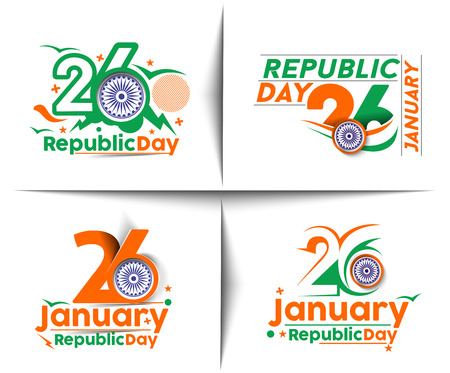 Indian Republic day concept with text 26 January.のイラスト素材