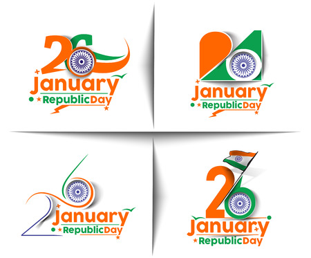 Indian Republic day concept with text 26 January.のイラスト素材