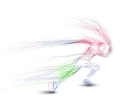 Running man from wave element, eps10 vector.のイラスト素材