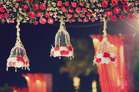 Beautiful wedding ceremony design decoration elements.の写真素材