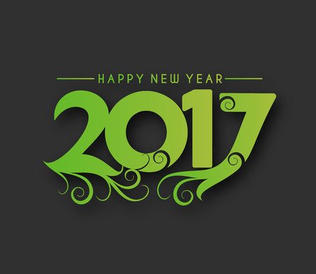 Happy new year 2017 & 2016 Text Design vectorのイラスト素材