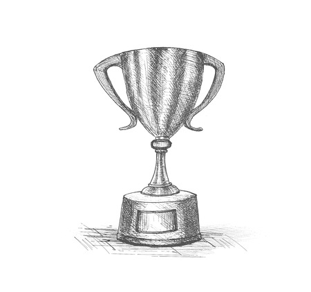 Trophy hand draw Icon Vector Illustrationのイラスト素材
