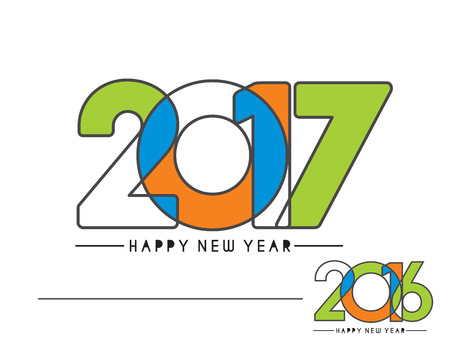 Happy new year 2017 & 2016 Text Design vectorのイラスト素材