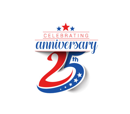 25th Years Anniversary Celebration Vector Design.のイラスト素材
